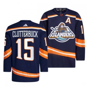 New York Islanders Trikot Cal Clutterbuck 15 Adidas 2022-23 Navy Reverse Retro 2.0 Authentic - Herren